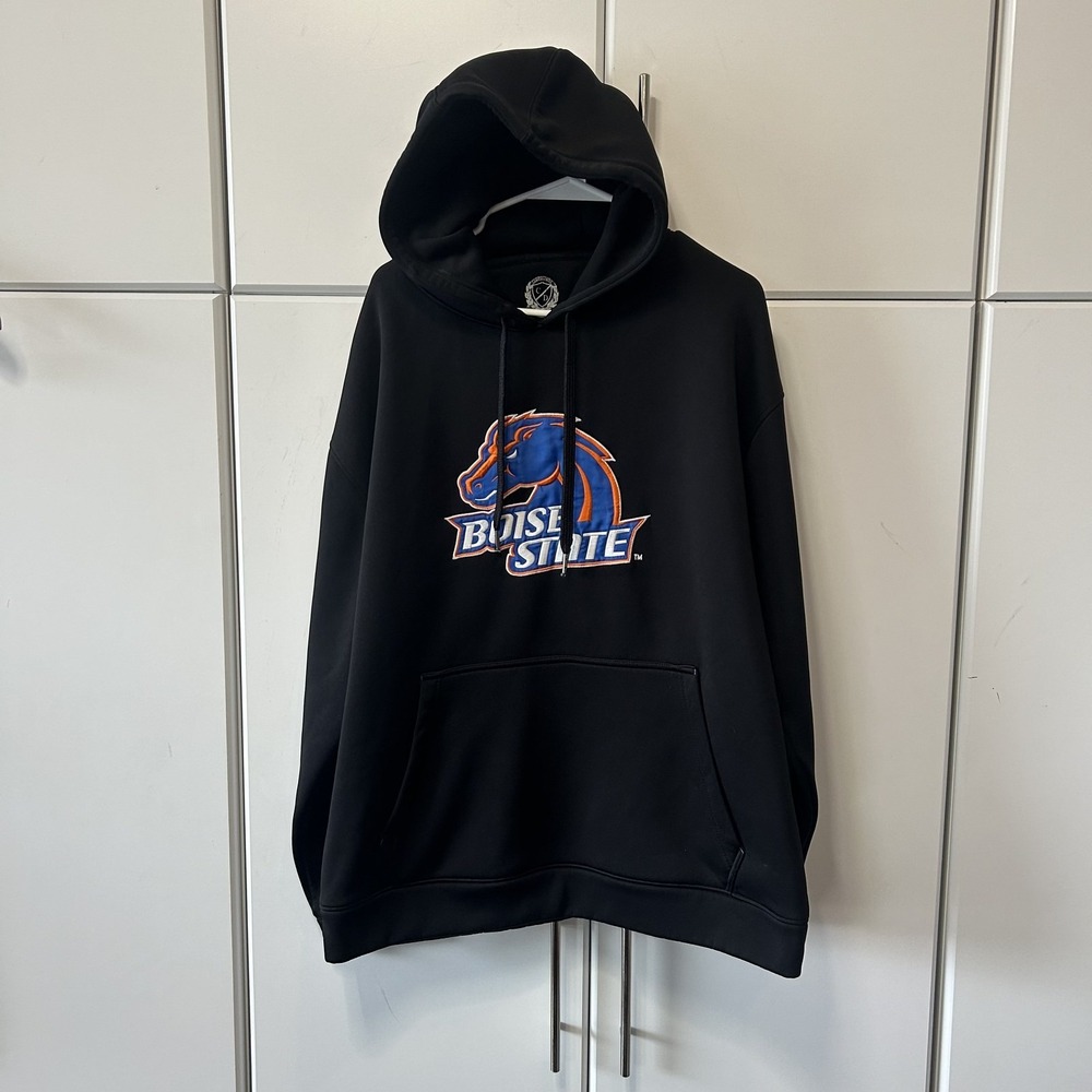 Campus Drive Boise State Broncos Hoodie Mens XL Black Polyester Pullover BSU